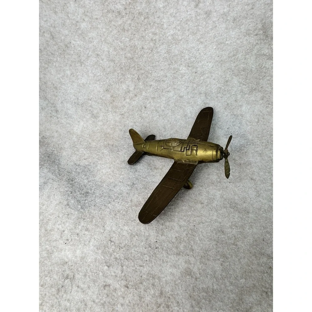 Vintage Antique Brass Desk Collector Aviation Pilot Decor Air Plane Figure